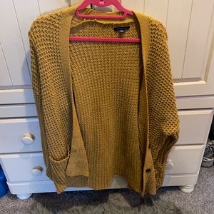 Mustard color button down cardigan